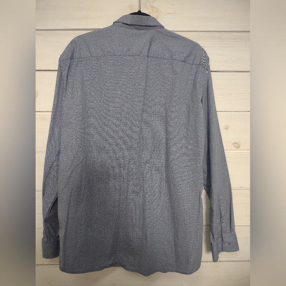 01.Algo Long Sleeve Button Shirt Men's Size XL Navy Slim - Picture 4 of 7